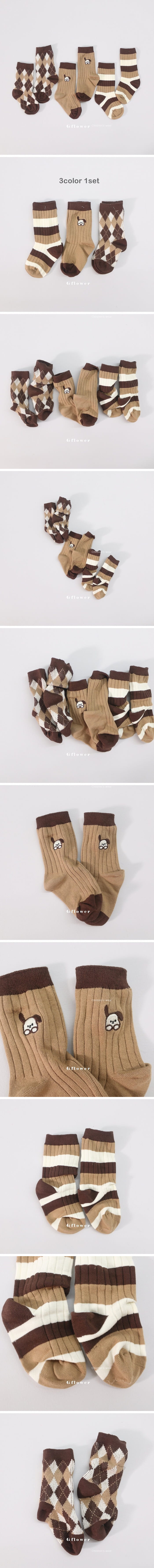 G Flower - Korean Children Fashion - #prettylittlegirls - Puppy Brown Socks Set