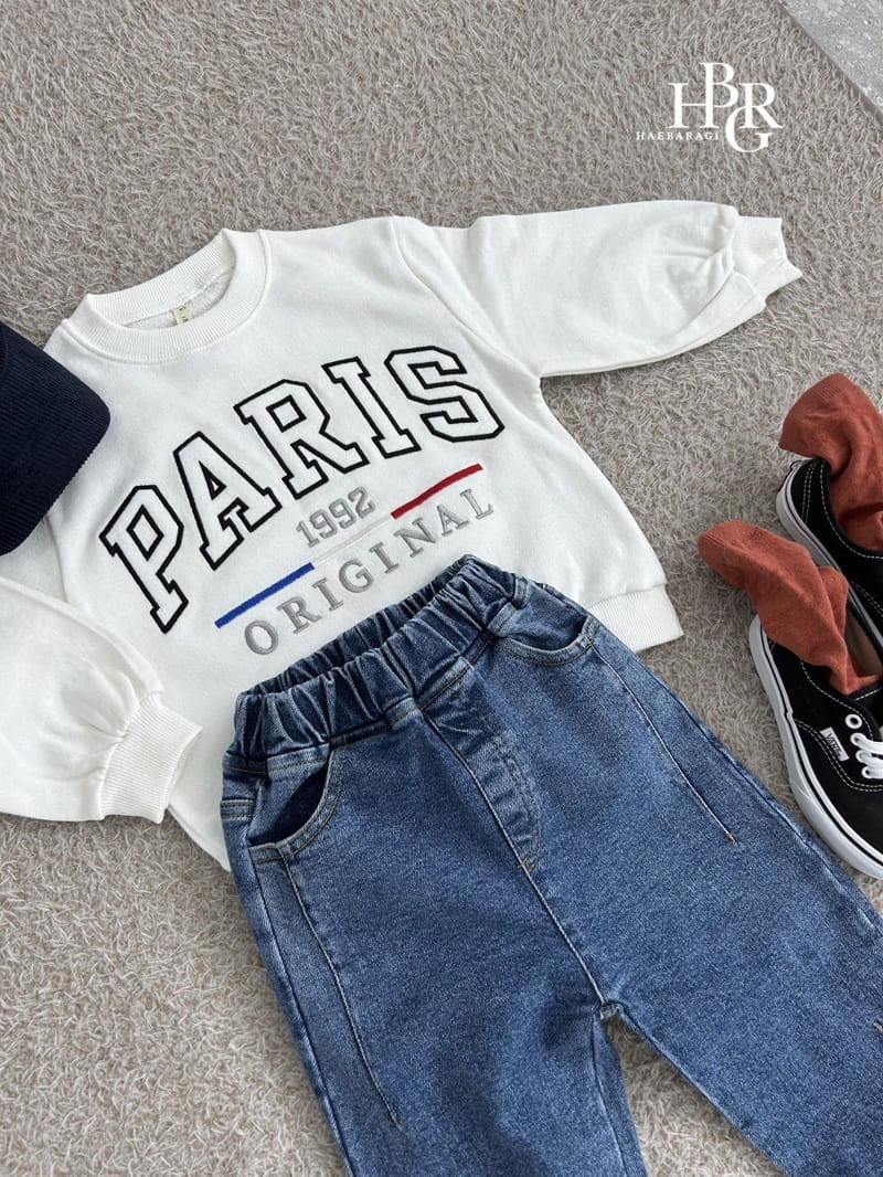 Haebaragi - Korean Children Fashion - #childofig - Paris Embrodiery Sweatshirt - 3