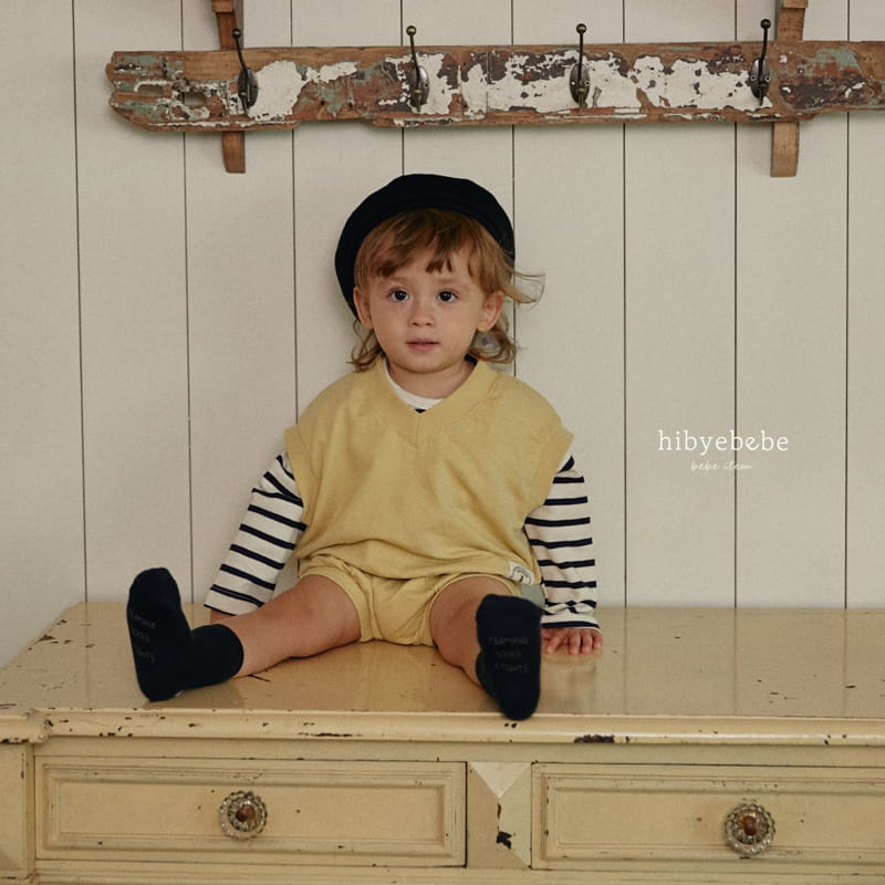 Hi Byebebe - Korean Baby Fashion - #babyoutfit - Y V Neck Vest Top Bottom Set - 12