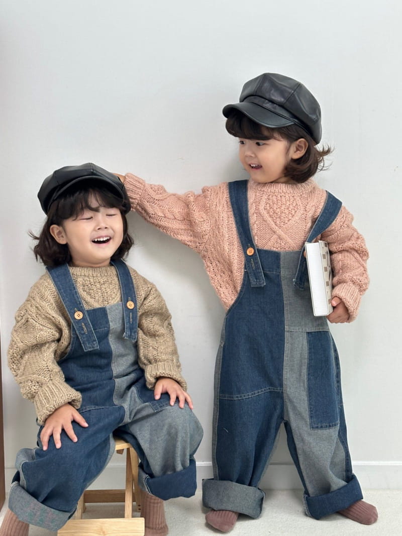 Little Rabbit - Korean Children Fashion - #discoveringself - Peace Dungarees Pants - 2