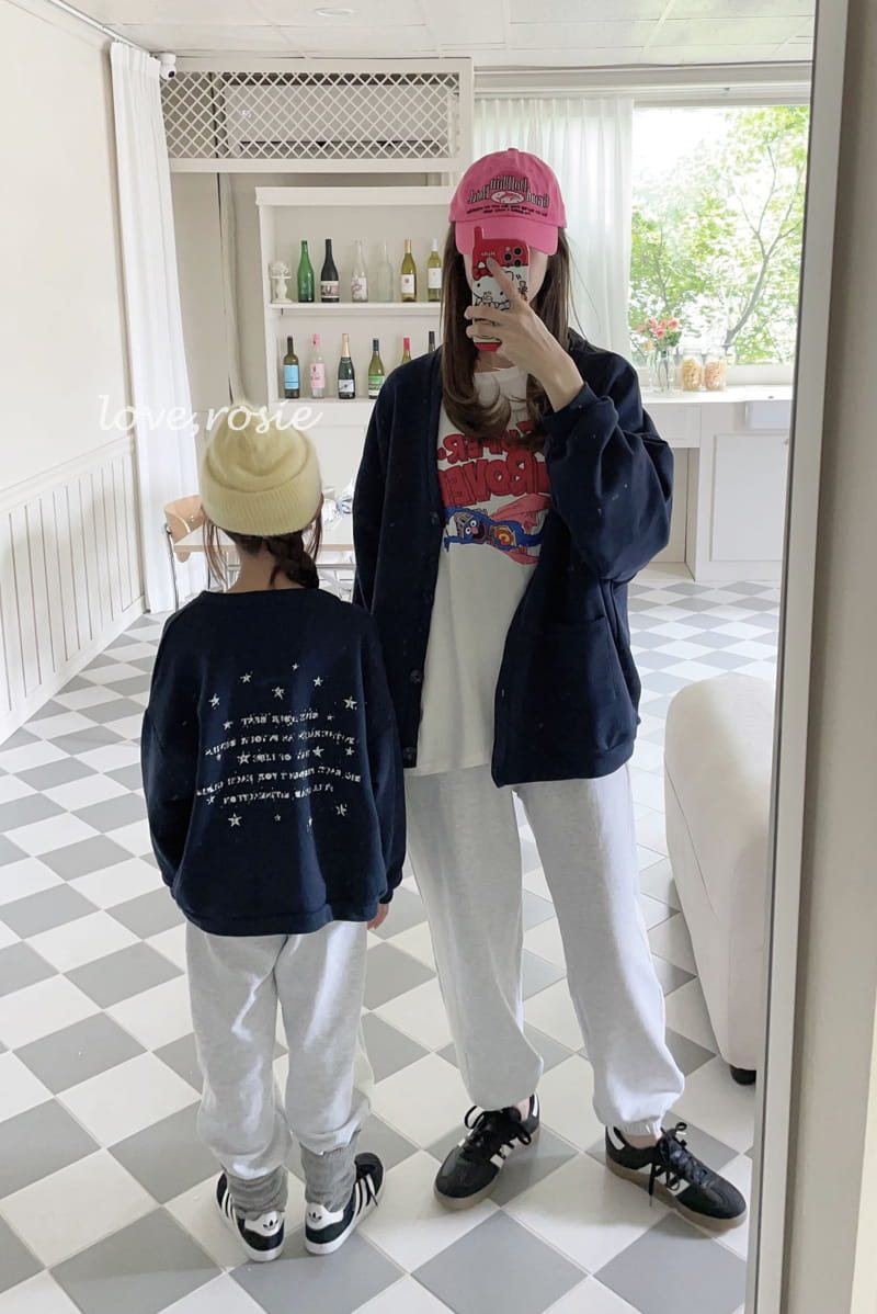 Love Rosie - Korean Children Fashion - #discoveringself - Lettering Loose Cardigan with Mom - 4