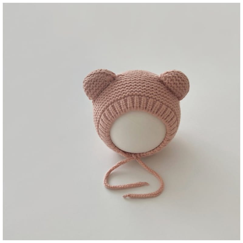 Miso - Korean Baby Fashion - #babyfashion - Bear Knit Bonnet Hat 38~48cm - 3