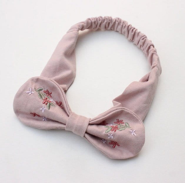 Miso - Korean Baby Fashion - #babyfashion - Flower Embrodiery Hairband - 2