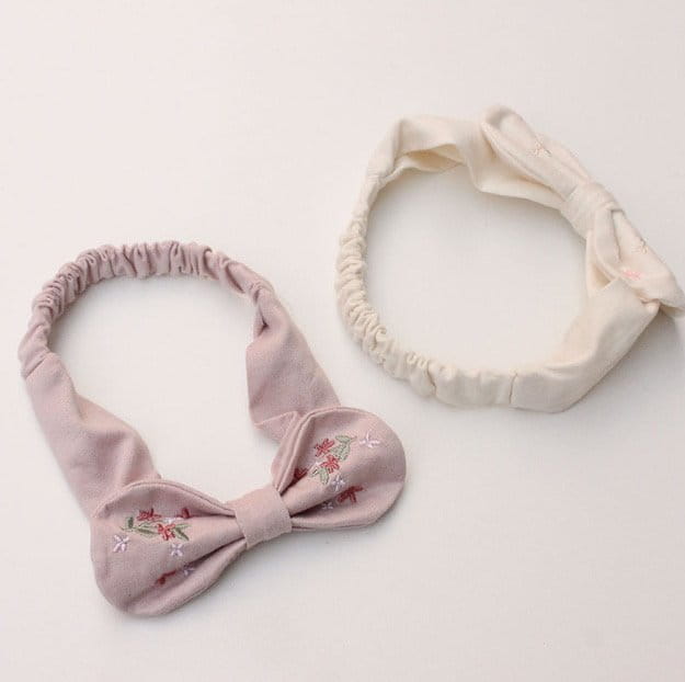 Miso - Korean Baby Fashion - #babyfever - Flower Embrodiery Hairband - 4