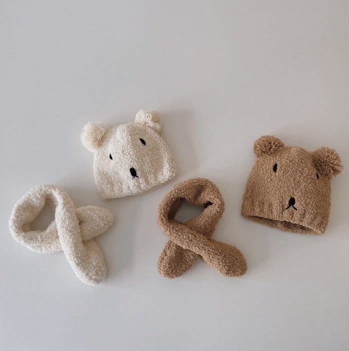 Miso - Korean Baby Fashion - #babylifestyle - Bear Hat Muffler Set - 5