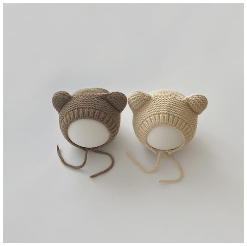 Miso - Korean Baby Fashion - #babyoninstagram - Bear Knit Bonnet Hat 38~48cm - 7