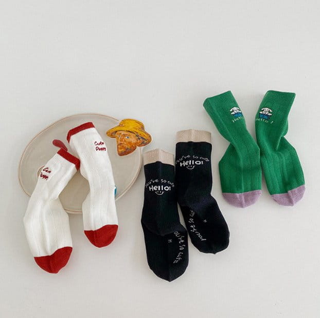 Miso - Korean Children Fashion - #Kfashion4kids - Hello Socks Set - 3