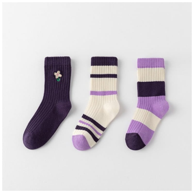 Miso - Korean Children Fashion - #prettylittlegirls - Four Color SOcks Set - 4