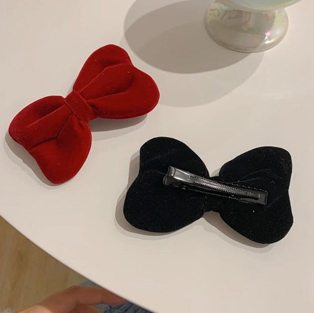 Miso - Korean Children Fashion - #fashionkids - Ribbon Velvet Hairpin - 2