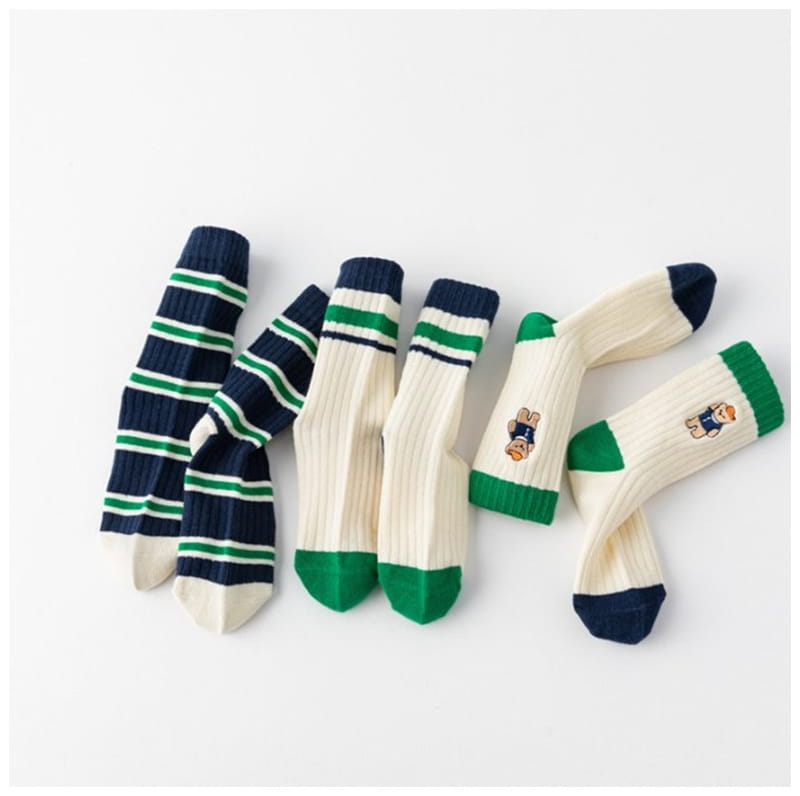 Miso - Korean Children Fashion - #kidsshorts - Four Color SOcks Set - 10