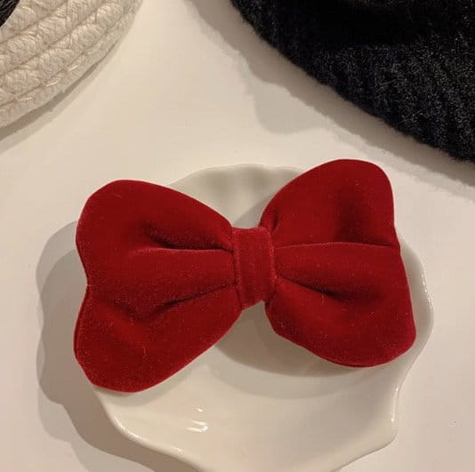 Miso - Korean Children Fashion - #kidsshorts - Ribbon Velvet Hairpin - 3