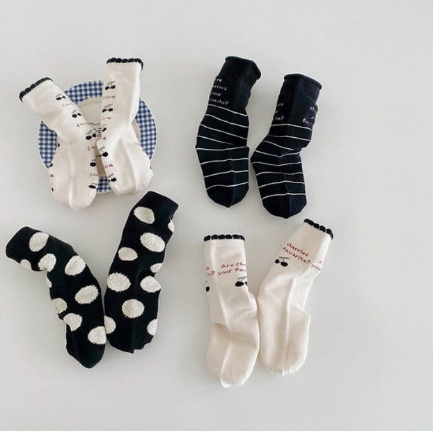 Miso - Korean Children Fashion - #littlefashionista - Cherry Dot Socks Set