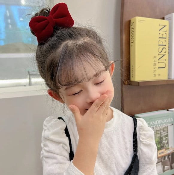 Miso - Korean Children Fashion - #littlefashionista - Ribbon Velvet Hairpin - 7