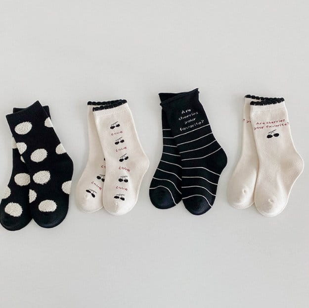 Miso - Korean Children Fashion - #minifashionista - Cherry Dot Socks Set - 3