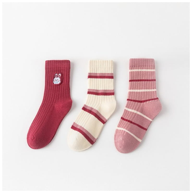 Miso - Korean Children Fashion - #minifashionista - Four Color SOcks Set - 2