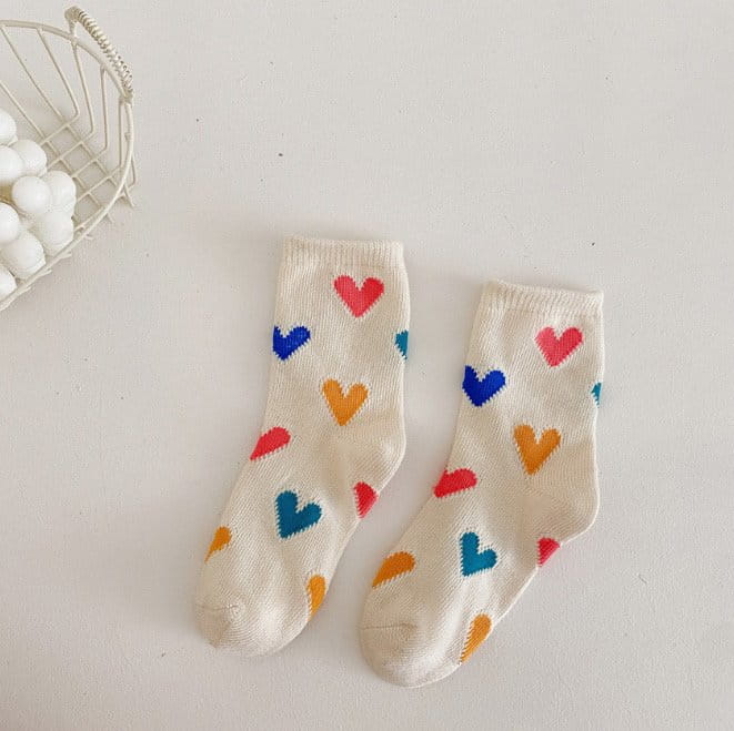 Miso - Korean Children Fashion - #prettylittlegirls - Heart Socks Set - 3