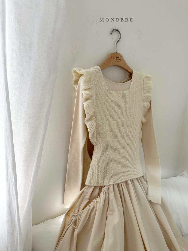 Monbebe - Korean Women Fashion - #momslook - Knit Frill Vest Mom - 10