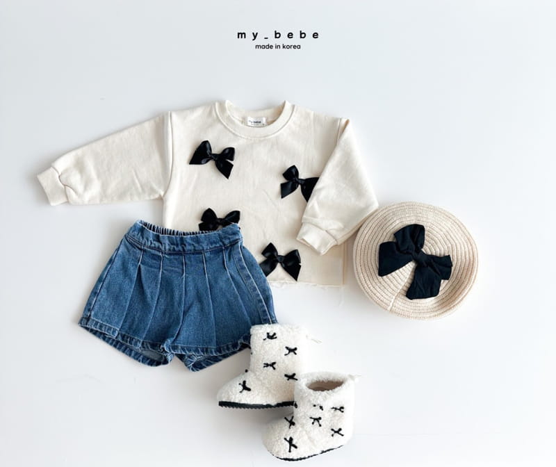 My Bebe - Korean Children Fashion - #stylishchildhood - Ribbon Sweatshirt - 6