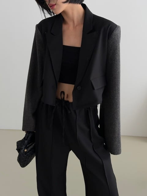 One The Woman - Korean Women Fashion - #momslook - Ancore Crop Jacket - 5