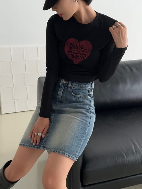 One The Woman - Korean Women Fashion - #momslook - My Heart Tee