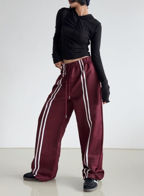 One The Woman - Korean Women Fashion - #thelittlethings - Glossy Taping Pants - 3