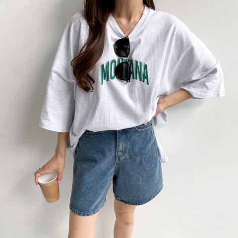 One The Woman - Korean Women Fashion - #vintageinspired - Montana Big Tee - 6