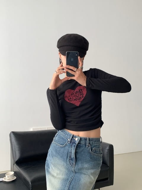 One The Woman - Korean Women Fashion - #vintageinspired - My Heart Tee - 4