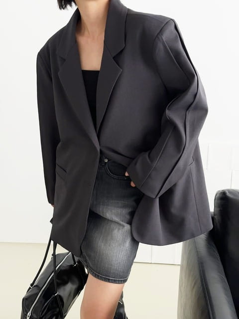 One The Woman - Korean Women Fashion - #womensfashion - Choco Pintuck Jacket - 2