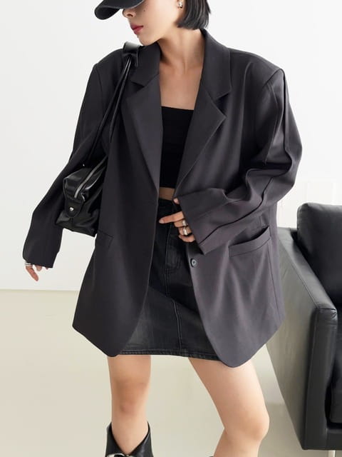 One The Woman - Korean Women Fashion - #womensfashion - Choco Pintuck Jacket - 6