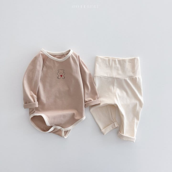 Oott Bebe - Korean Baby Fashion - #babyclothing - Sweet Modal Bodysuit Leggings Set