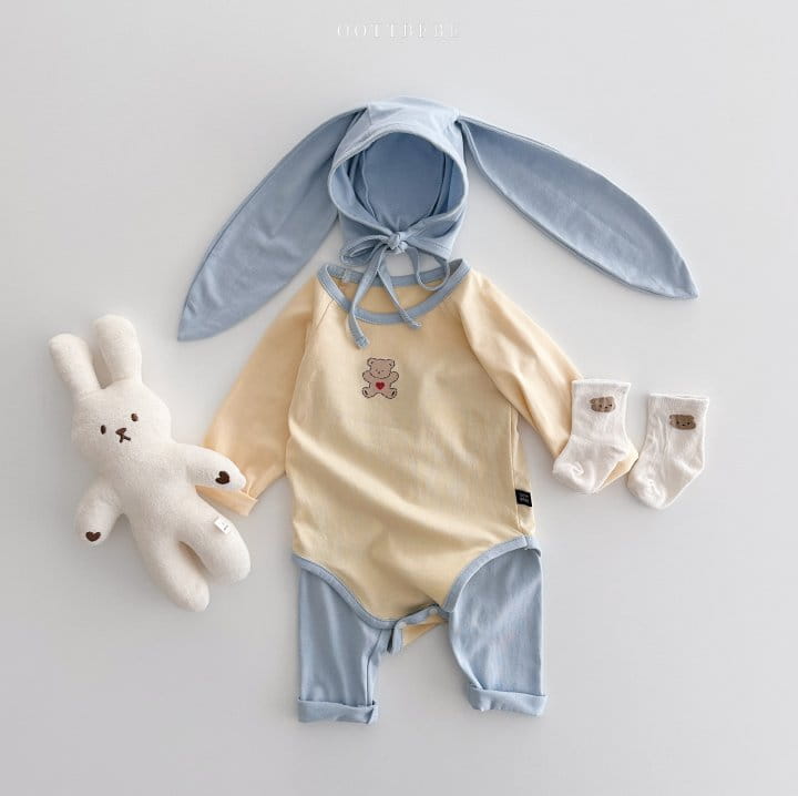 Oott Bebe - Korean Baby Fashion - #babyootd - Sweet Modal Bodysuit Leggings Set - 7