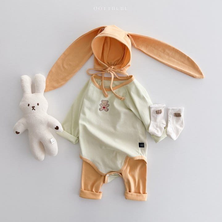 Oott Bebe - Korean Baby Fashion - #babyoutfit - Sweet Modal Bodysuit Leggings Set - 8