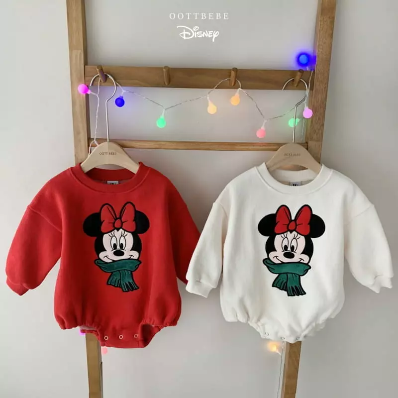 Oott Bebe - Korean Baby Fashion - #babyoutfit - D Santa Baby Embroidery Bodysuit - 9