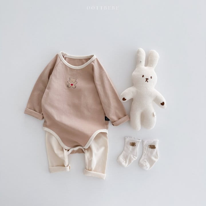 Oott Bebe - Korean Baby Fashion - #babywear - Sweet Modal Bodysuit Leggings Set - 10