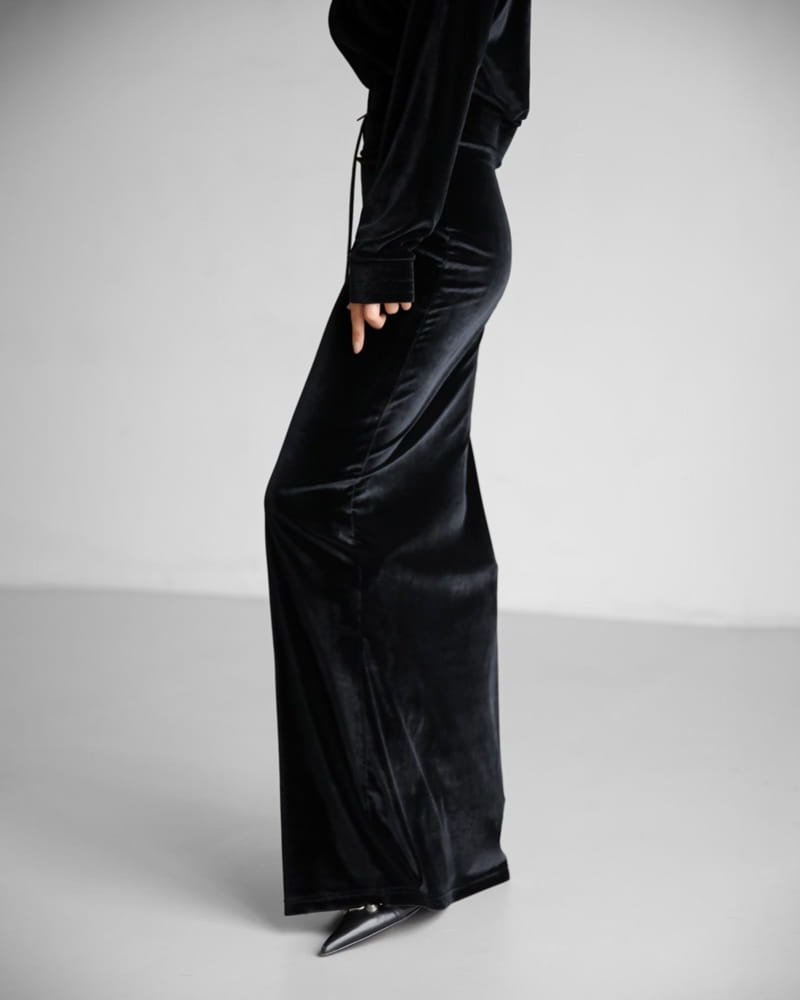 Paper Moon - Korean Women Fashion - #momslook - velvet banded maxi pencil skirt