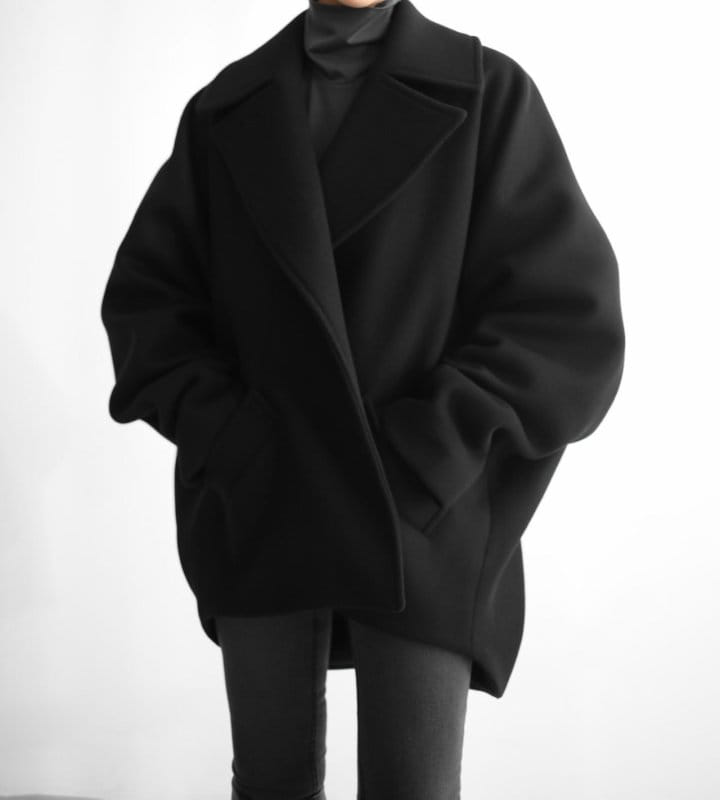 Paper Moon - Korean Women Fashion - #momslook - LUX oversized wool cocoon pea coat - 3