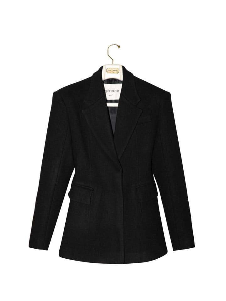 Paper Moon - Korean Women Fashion - #womensfashion - LUX padded shoulder hidden button wool blazer - 4