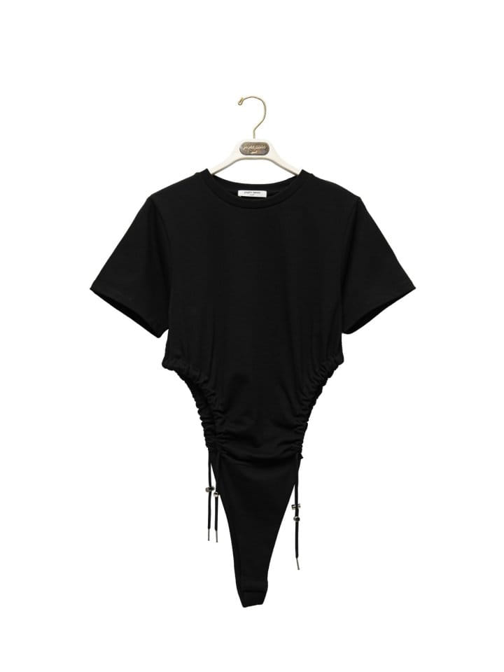 Paper Moon - Korean Women Fashion - #momslook - shirred strap eyelet detail bodysuit - 5