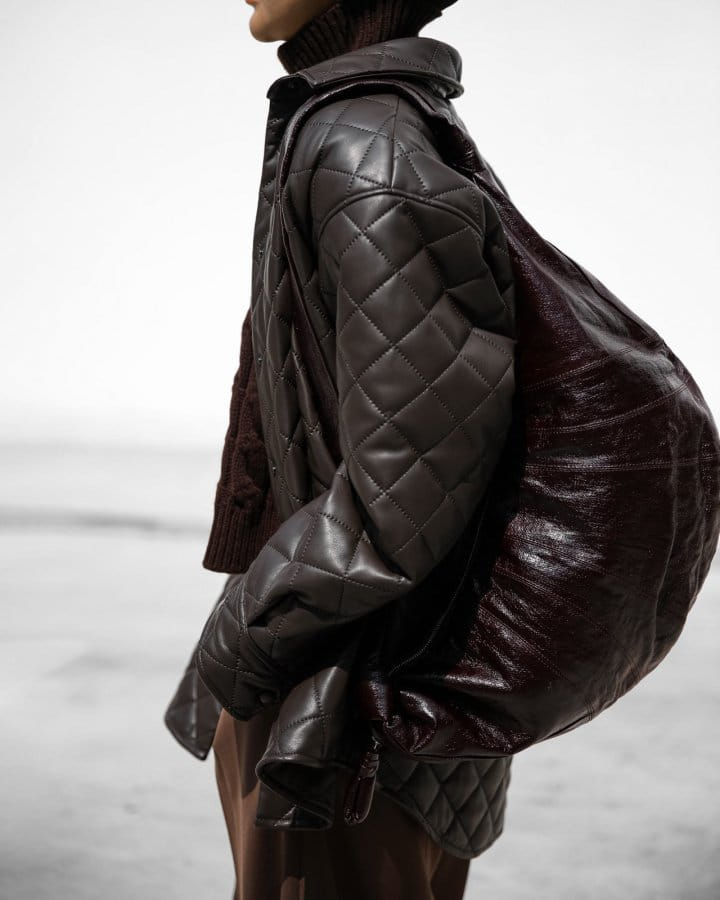 Paper Moon - Korean Women Fashion - #momslook - oversized vegan leather quilted shirt jacket - 8