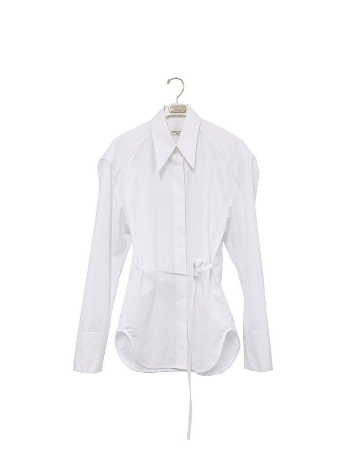 Paper Moon - Korean Women Fashion - #momslook - padded shoulder button down cotton shirt - 3