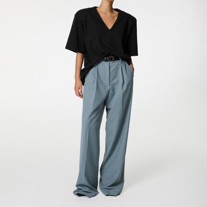 Paper Moon - Korean Women Fashion - #momslook - high waist one pleated wide trousers - 11