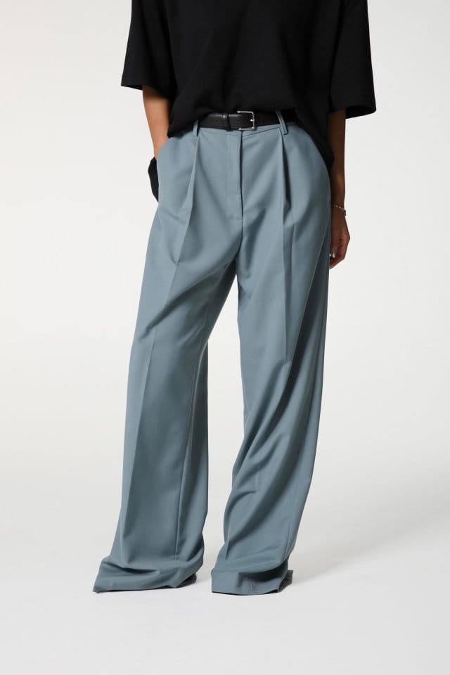 Paper Moon - Korean Women Fashion - #momslook - high waist one pleated wide trousers - 9