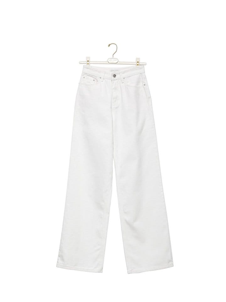 Paper Moon - Korean Women Fashion - #momslook - high rise wide leg white denim pants - 5