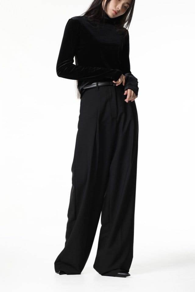 Paper Moon - Korean Women Fashion - #momslook - high waist one pleated wide trousers