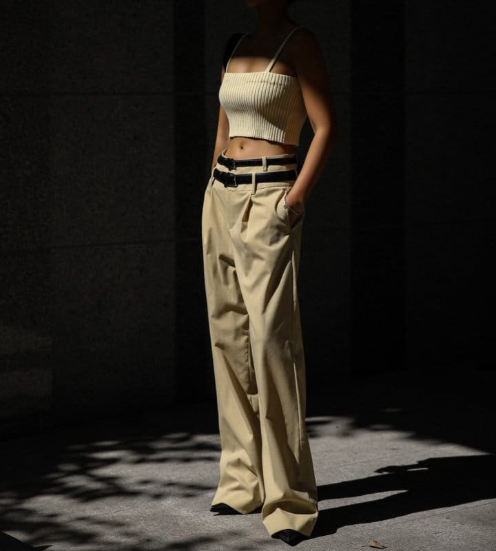 Paper Moon - Korean Women Fashion - #pursuepretty - double waisted pin ~ tuck wide trousers - 2