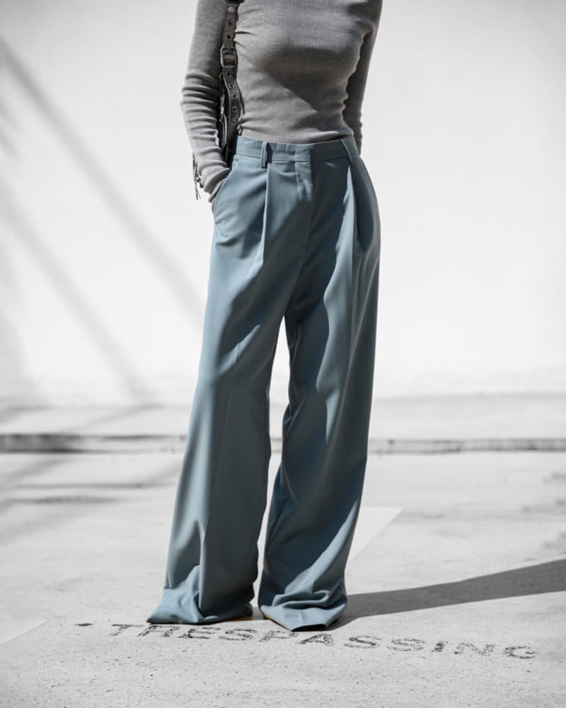 Paper Moon - Korean Women Fashion - #pursuepretty - high waist one pleated wide trousers - 9