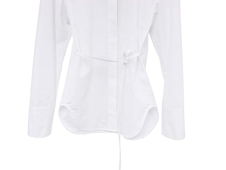 Paper Moon - Korean Women Fashion - #romanticstyle - padded shoulder button down cotton shirt - 10