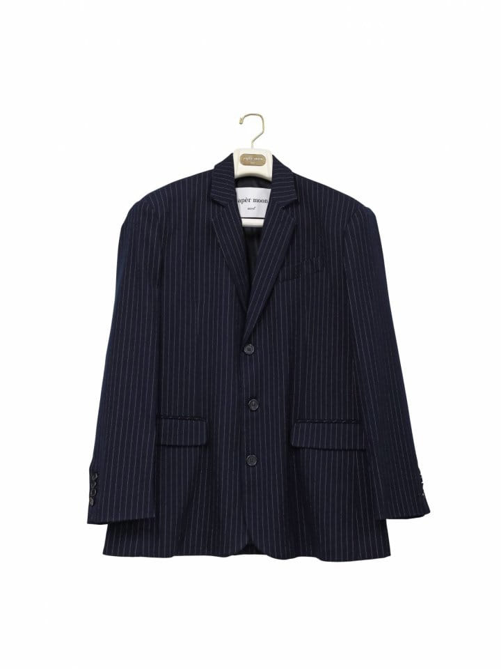 Paper Moon - Korean Women Fashion - #shopsmall - pin stripe three button detail single wool blazer - 7