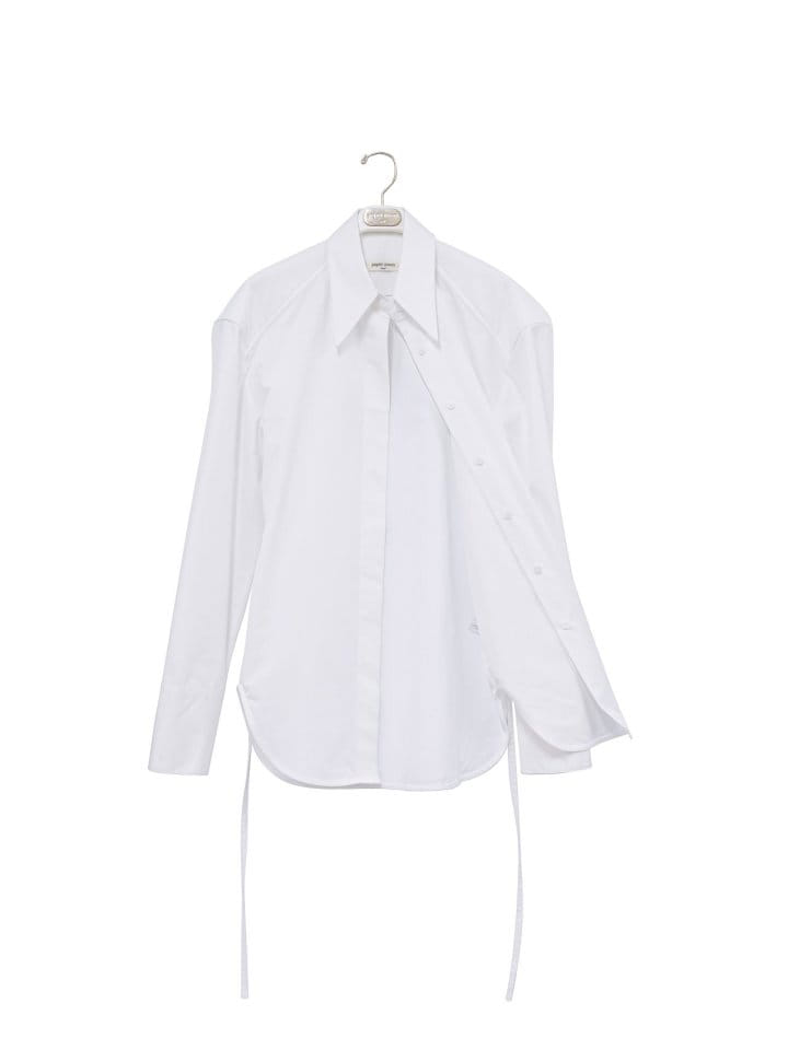 Paper Moon - Korean Women Fashion - #vintageinspired - padded shoulder button down cotton shirt - 6