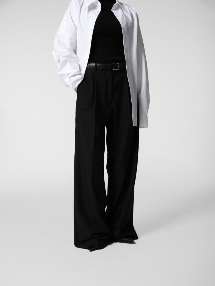 Paper Moon - Korean Women Fashion - #vintageinspired - high waist one pleated wide trousers